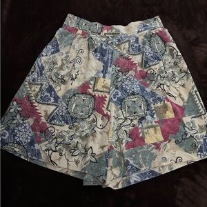 Byer California Patterned Fabric with Blue and Cream Vintage Large